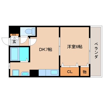 間取図 近鉄大阪線（近畿）/大和高田駅 徒歩9分 1階 築28年