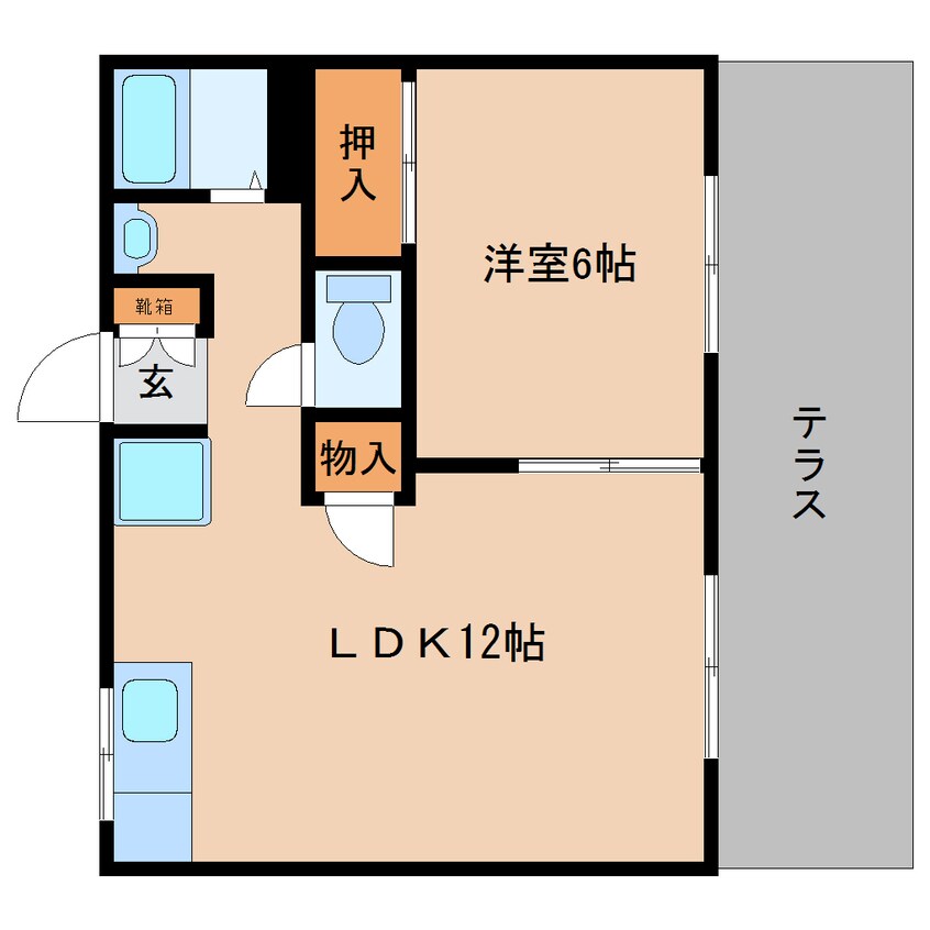 間取図 近鉄大阪線（近畿）/大和高田駅 徒歩18分 1階 築31年