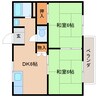 近鉄大阪線（近畿）/大和高田駅 徒歩18分 2階 築32年 2DKの間取り