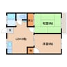 近鉄南大阪線/高田市駅 徒歩12分 2階 築42年 2LDKの間取り