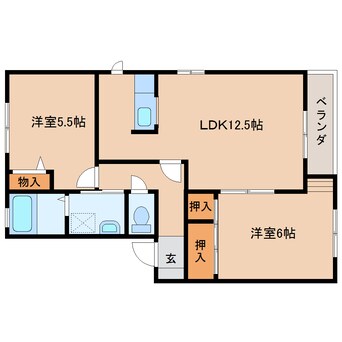 間取図 近鉄南大阪線/高田市駅 徒歩12分 1階 築27年