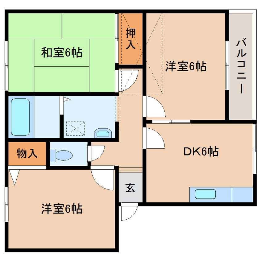 間取図 近鉄御所線/近鉄御所駅 徒歩17分 2階 築30年