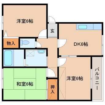 間取図 近鉄御所線/近鉄御所駅 徒歩17分 2階 築30年