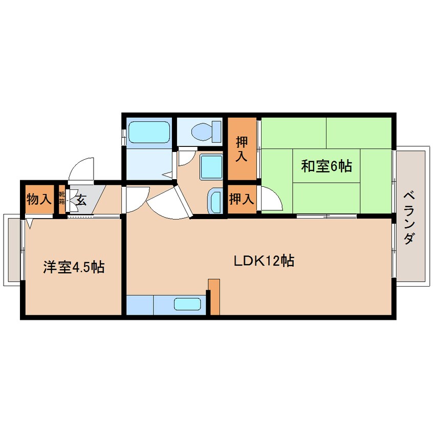 間取図 近鉄南大阪線/高田市駅 徒歩7分 2階 築30年