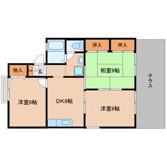 間取図 近鉄御所線/近鉄新庄駅 徒歩10分 1階 築29年