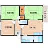 近鉄御所線/近鉄御所駅 徒歩6分 2階 築27年 3DKの間取り