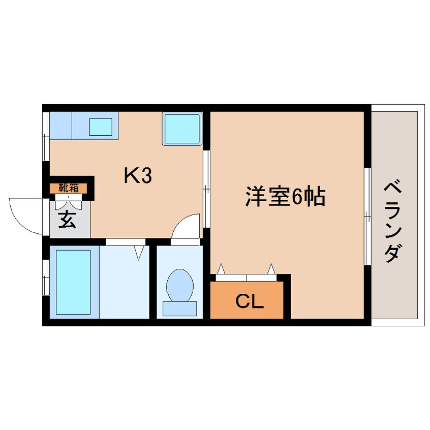 間取図 近鉄南大阪線/高田市駅 徒歩14分 2階 築30年