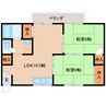 近鉄南大阪線/高田市駅 徒歩8分 1階 築36年 2LDKの間取り