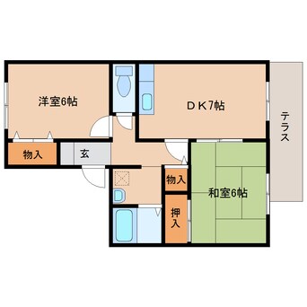 間取図 近鉄御所線/近鉄御所駅 徒歩11分 1階 築26年