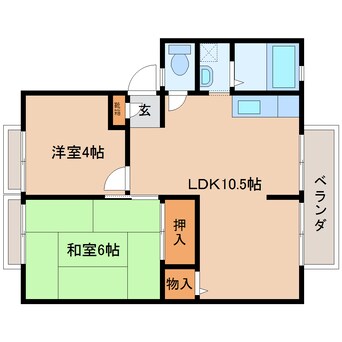 間取図 和歌山線/大和二見駅 徒歩5分 2階 築31年