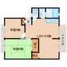 和歌山線/大和二見駅 徒歩5分 2階 築32年 2LDKの間取り