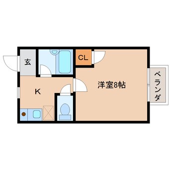 間取図 近鉄南大阪線/高田市駅 徒歩7分 2階 築30年