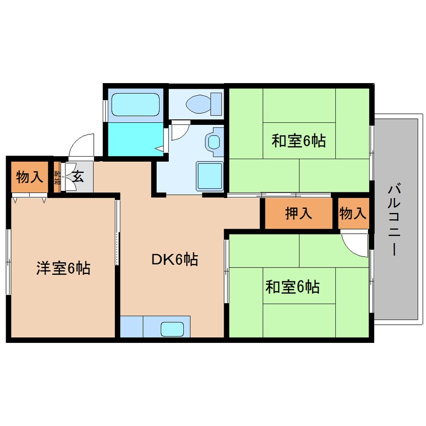 間取図 近鉄大阪線（近畿）/大和高田駅 徒歩10分 1階 築29年