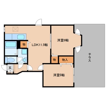 間取図 近鉄御所線/忍海駅 徒歩4分 1階 築22年