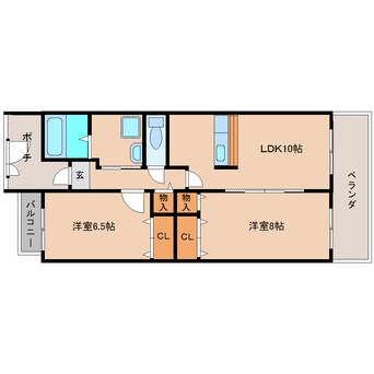 間取図 近鉄大阪線（近畿）/大和高田駅 徒歩14分 2階 築21年