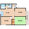 近鉄南大阪線/高田市駅 徒歩6分 2階 築31年 3DKの間取り