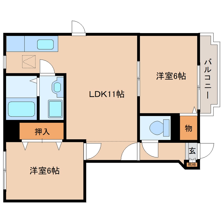 間取図 近鉄大阪線（近畿）/築山駅 徒歩15分 1階 築22年