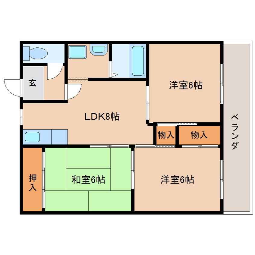 間取図 近鉄南大阪線/高田市駅 徒歩12分 1階 築29年