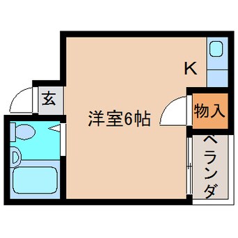 間取図 近鉄南大阪線/高田市駅 徒歩3分 2階 築29年