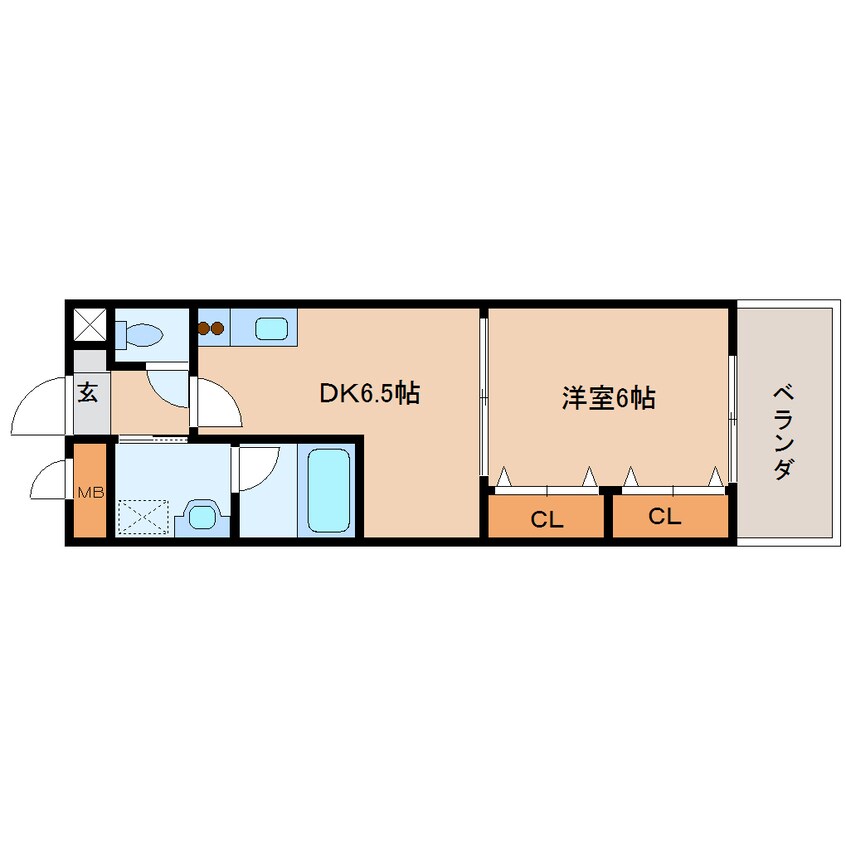 間取図 近鉄南大阪線/高田市駅 徒歩7分 2階 築21年