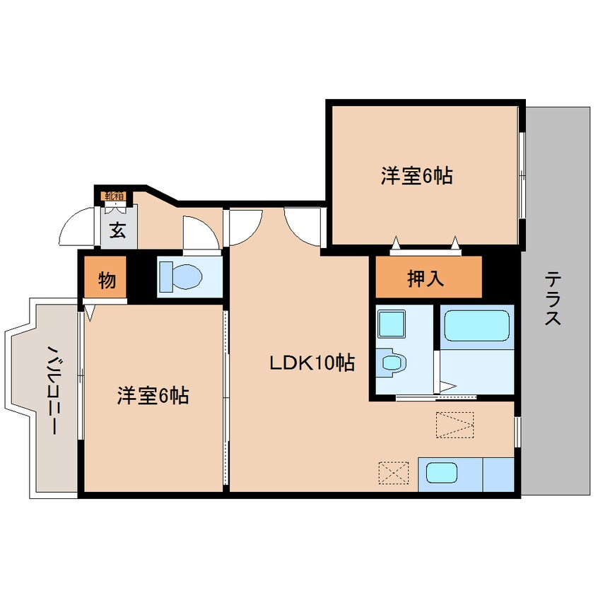 間取図 和歌山線/大和二見駅 徒歩8分 2階 築20年