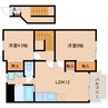近鉄御所線/忍海駅 徒歩4分 2階 築20年 2LDKの間取り