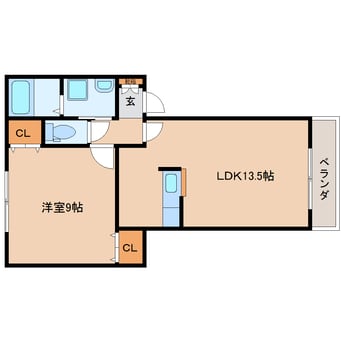 間取図 近鉄御所線/近鉄御所駅 徒歩8分 1階 築21年