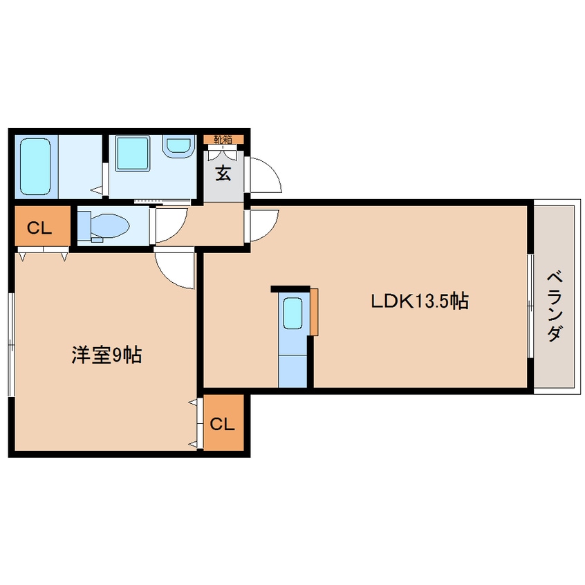 間取図 近鉄御所線/近鉄御所駅 徒歩8分 1階 築21年