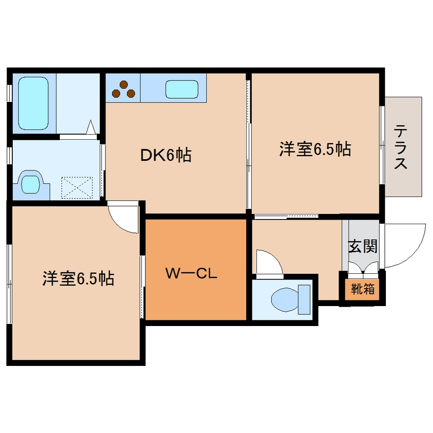 間取図 近鉄大阪線（近畿）/大和高田駅 徒歩14分 1階 築21年