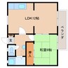 近鉄南大阪線/尺土駅 徒歩14分 2階 築39年 1LDKの間取り