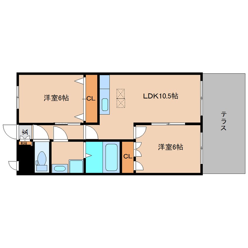 間取図 近鉄大阪線（近畿）/築山駅 徒歩2分 1階 築19年