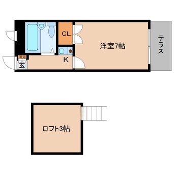 間取図 近鉄大阪線（近畿）/大和高田駅 徒歩10分 1階 築36年