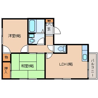 間取図 近鉄御所線/近鉄新庄駅 徒歩6分 1階 築27年