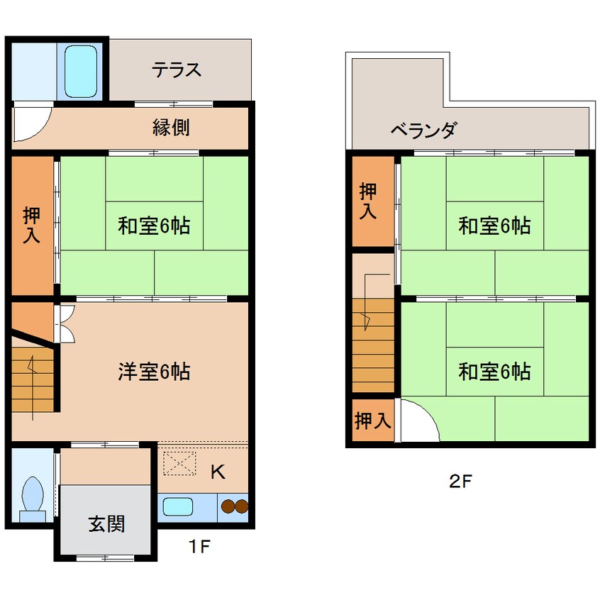 間取図 近鉄大阪線（近畿）/大和高田駅 徒歩10分 1階 築42年