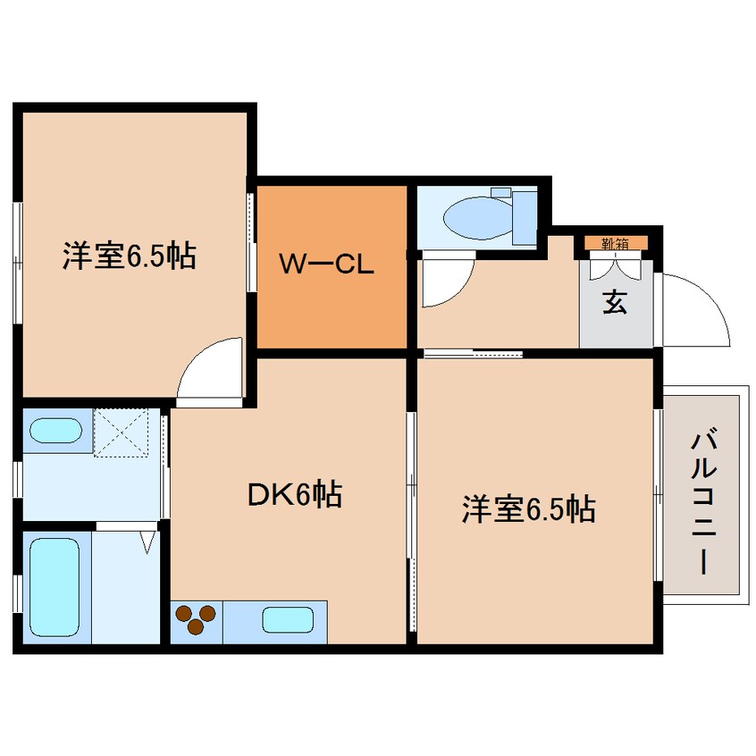 間取図 近鉄南大阪線/高田市駅 徒歩5分 1階 築18年