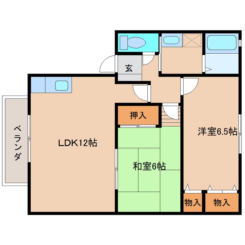 間取図 近鉄南大阪線/尺土駅 徒歩6分 1階 築20年