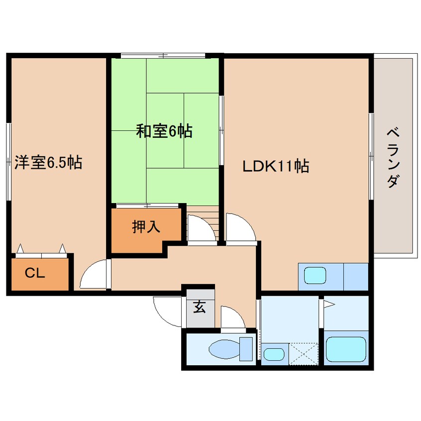 間取図 近鉄南大阪線/尺土駅 徒歩6分 1階 築20年