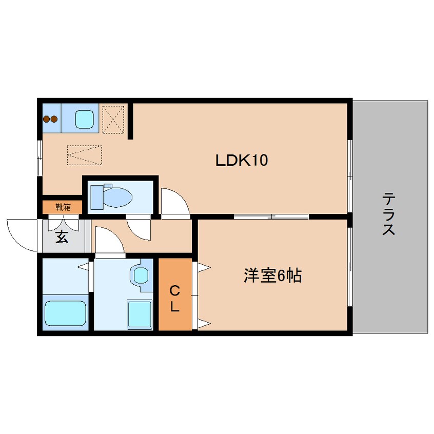 間取図 近鉄南大阪線/高田市駅 徒歩10分 1階 築18年