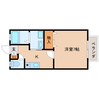 間取図 和歌山線/五条駅 徒歩10分 1階 築26年