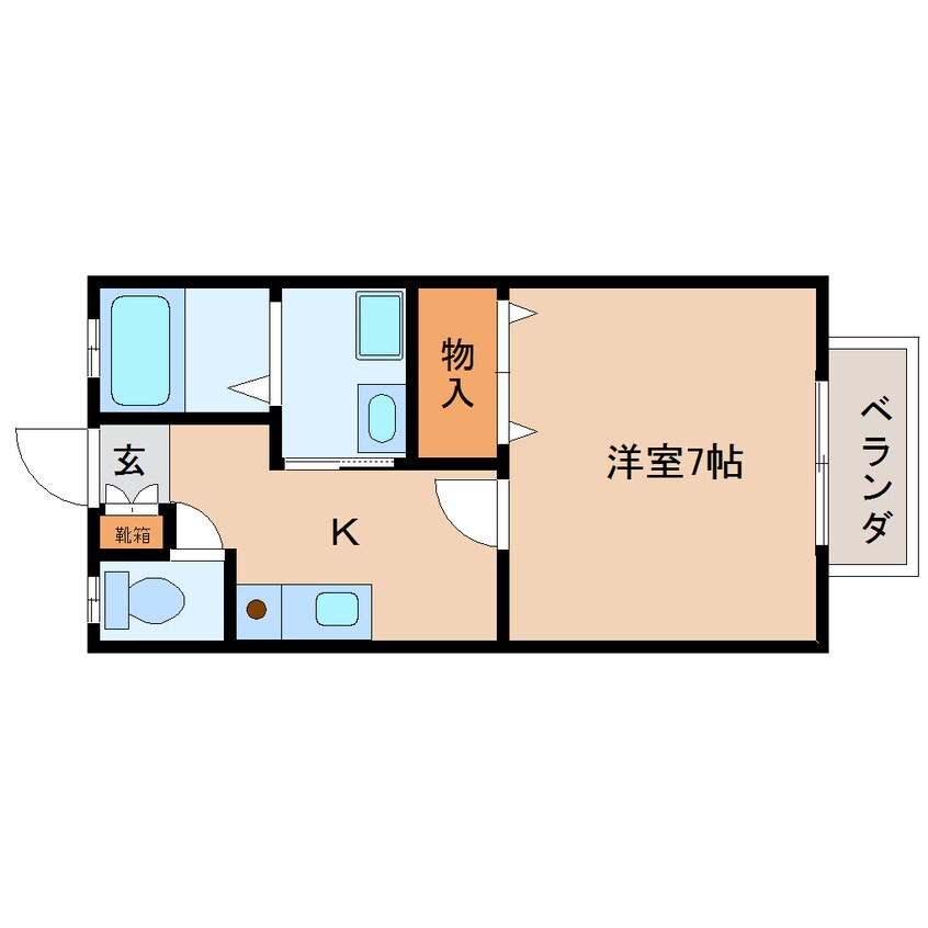 間取図 和歌山線/五条駅 徒歩10分 1階 築26年