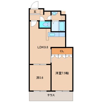 間取図 和歌山線/五条駅 徒歩6分 1階 築18年