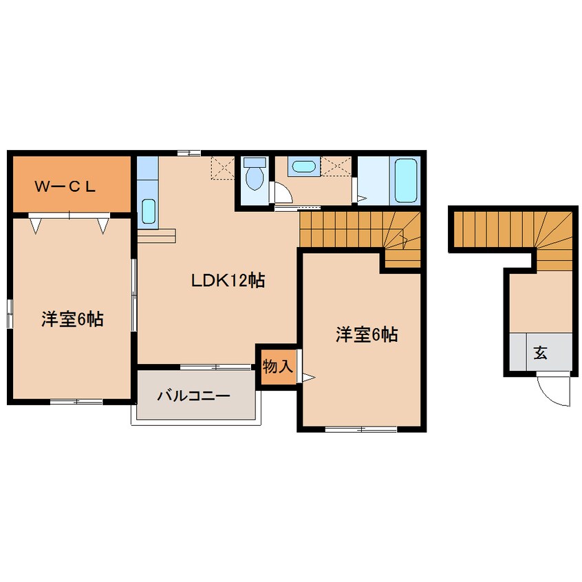 間取図 近鉄南大阪線/高田市駅 徒歩15分 2階 築18年