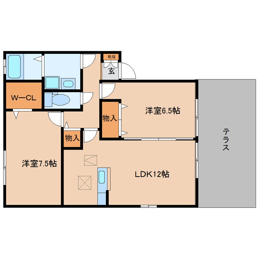 間取図 和歌山線/大和新庄駅 徒歩5分 1階 築18年