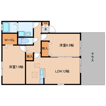 間取図 和歌山線/大和新庄駅 徒歩5分 1階 築18年