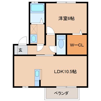 間取図 近鉄御所線/近鉄御所駅 徒歩7分 2階 築18年