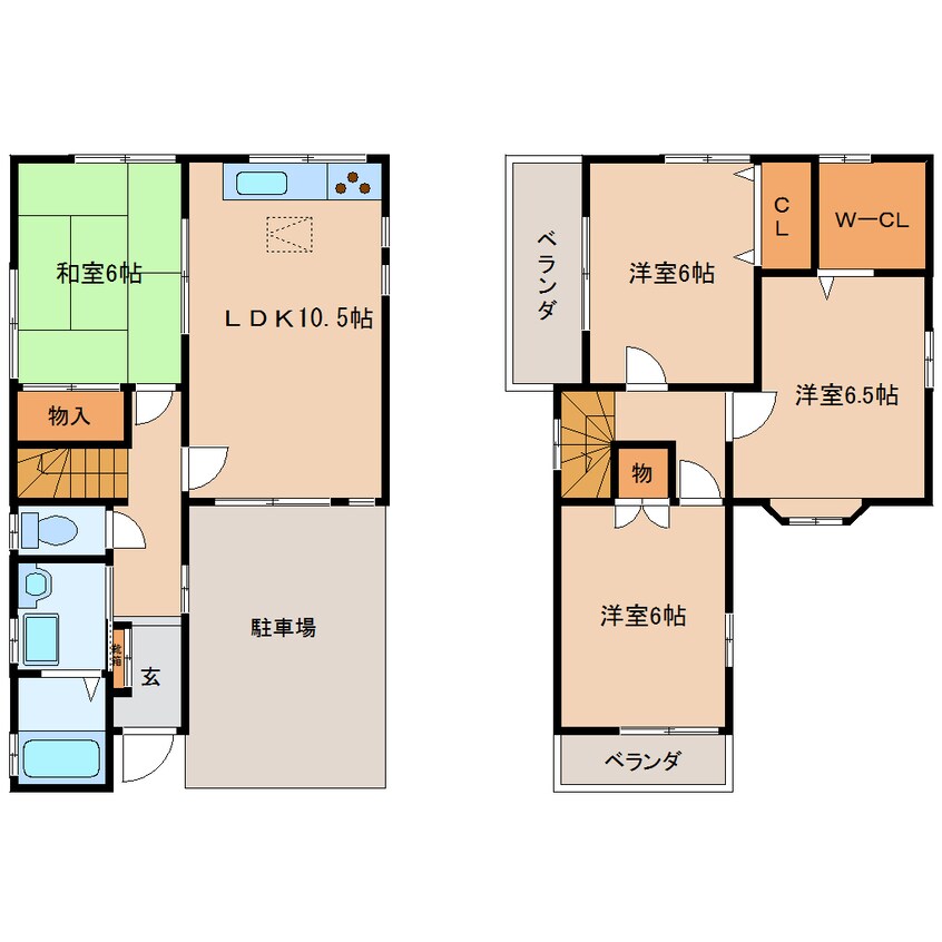 間取図 近鉄御所線/近鉄御所駅 徒歩12分 1-2階 築27年