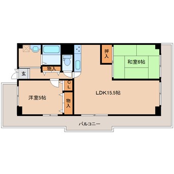 間取図 近鉄大阪線（近畿）/大和高田駅 徒歩15分 1階 築43年