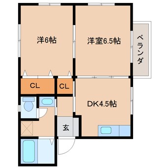 間取図 近鉄大阪線（近畿）/大和高田駅 徒歩13分 2階 築17年