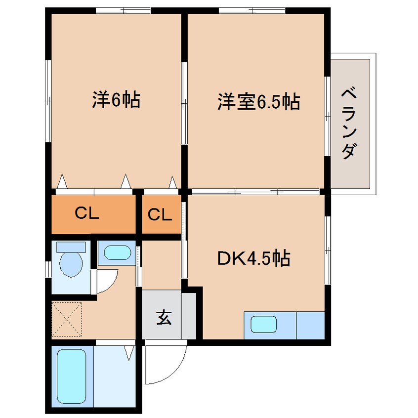 間取図 近鉄大阪線（近畿）/大和高田駅 徒歩13分 2階 築17年