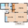 近鉄大阪線（近畿）/大和高田駅 徒歩13分 2階 築18年 2DKの間取り